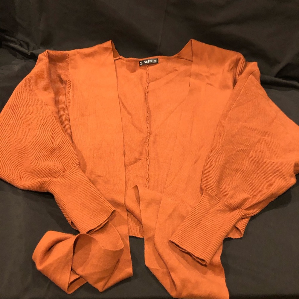 SHEIN Burnt Orange Wrap Sweater Top